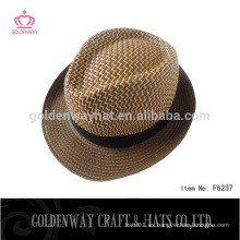 Artesanías sombreros de paja sombrero de paja de borde corto sombrero de paja de papel fedora